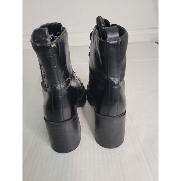 VGT No Boundaries 90s Y2K Black Chunky Platform Heel Boots Lace Up 7 Goth Grunge - Picture 6 of 14